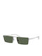 Ray Ban Unisex Ochelari de soare cu Argintiu Cadru și Verde Polarized Oglindă Lentilă RB3741 003/9A