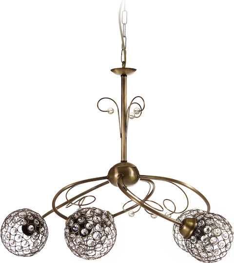 Klikareto ''carolina Plus'' Hängelampe Bronze Schiene mit Fassung E27 52cm.