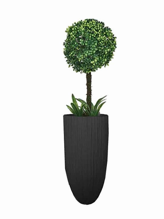 Art et Lumiere Planter Fiberglass Black 24x24x4...