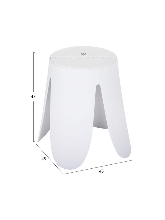 Garden Stool for Outdoor Space from Polypropylene Denty White