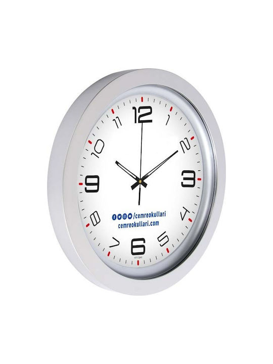 Wall Clock Plastic Silver Ø40cm