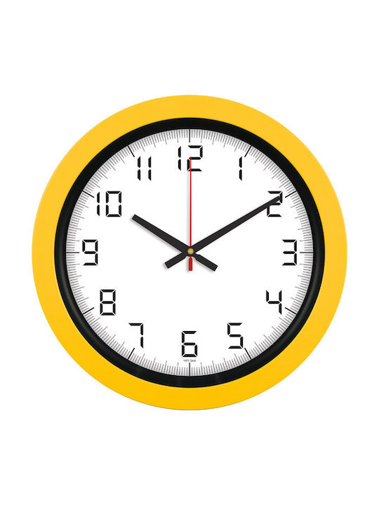 Wall Clock Plastic Yellow Ø40cm