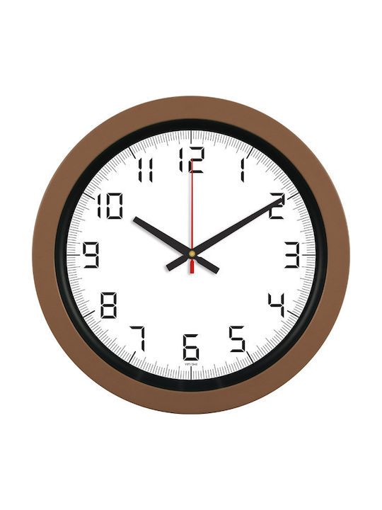 Wall Clock Plastic Brown Ø40cm