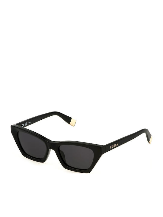 Furla Women's Sunglasses with Black Plastic Frame and Black Lens