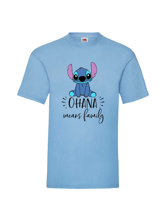 Fruit of the Loom Lilo And Stitch Original T-shirt Blue Cotton