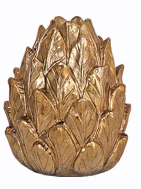 Art et Lumiere Candle Holder Ceramic in Gold Color 17x17x19cm 1pcs