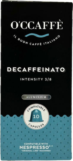 O'Ccaffè Kapseln Espresso Entkoffeiniert Kompatibel mit Maschine Nespresso 10Mützen