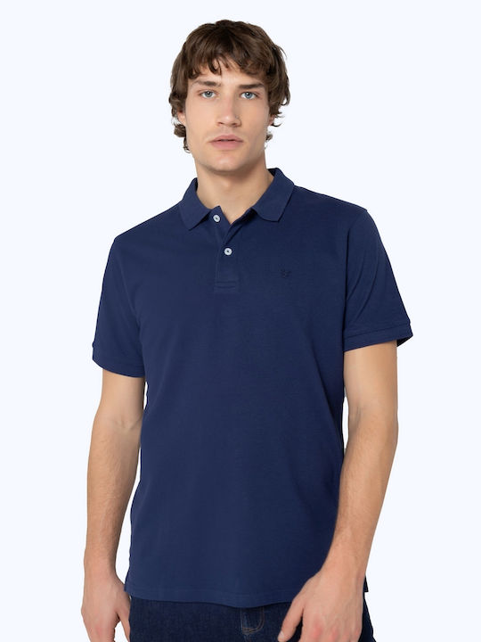 The Bostonians Herren Sportliches Kurzarmshirt Polo Blau