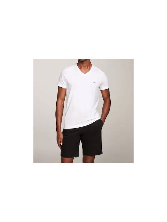 Tommy Hilfiger Men's Short Sleeve T-shirt with V-Neck White