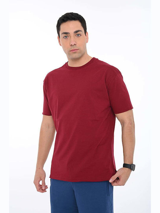 Bodymove Men's Short Sleeve Blouse Burgundy