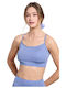 Waffle Women's Bra without Padding Light Blue