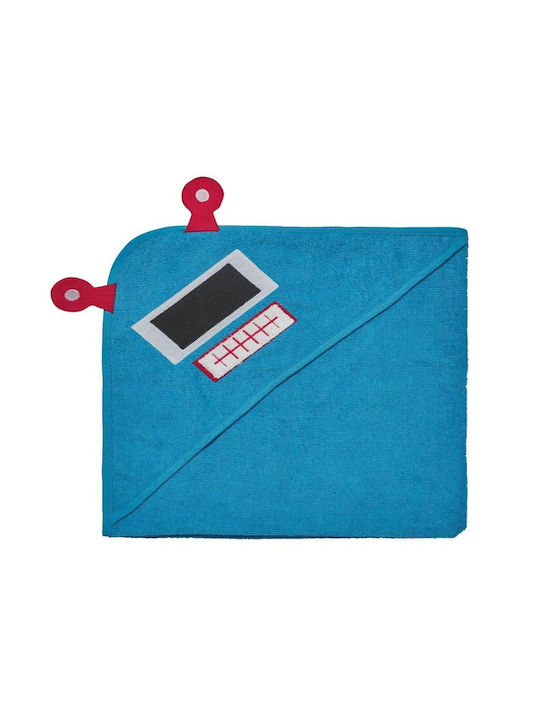 Kentia Baby Hooded Towel Stylish Delta Blue 75x75cm