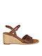 Damenplattformen Tabac Braun