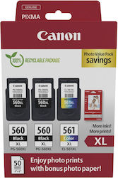Canon PG-560 XL 3712C012 Γνήσιο Μελάνι InkJet Photo Value Pack Μαύρο / Πολλαπλό (Color)
