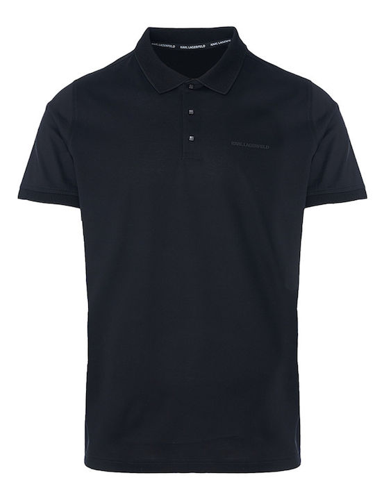 Karl Lagerfeld Men's Short Sleeve Blouse Polo Black