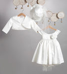 New Life Ecru Tulle Baptism Dress 3pcs