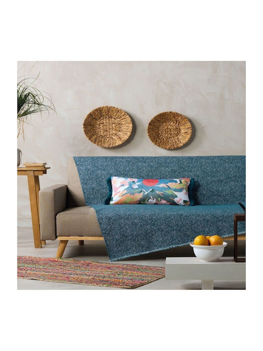 Kentia Liberty Armchair Throw Jacquard 170x180cm Blue