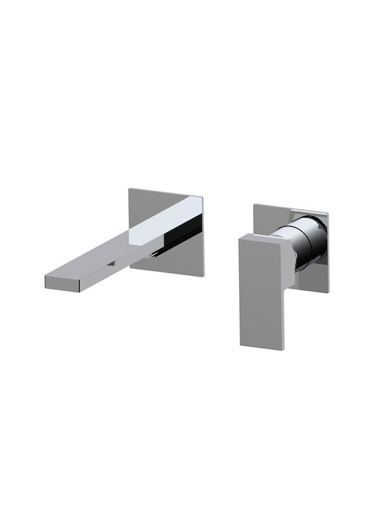 AQG Built-in Mixer & Spout Set for for Bathroom Sink Silver
