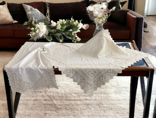 Linea Home Set 4 Pieces Knitting Beige Tablecloth