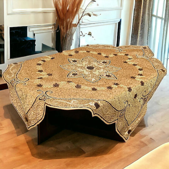 Set de Măsuțe Linea Home În Carouri 4 Bucăți Amber Auriu
