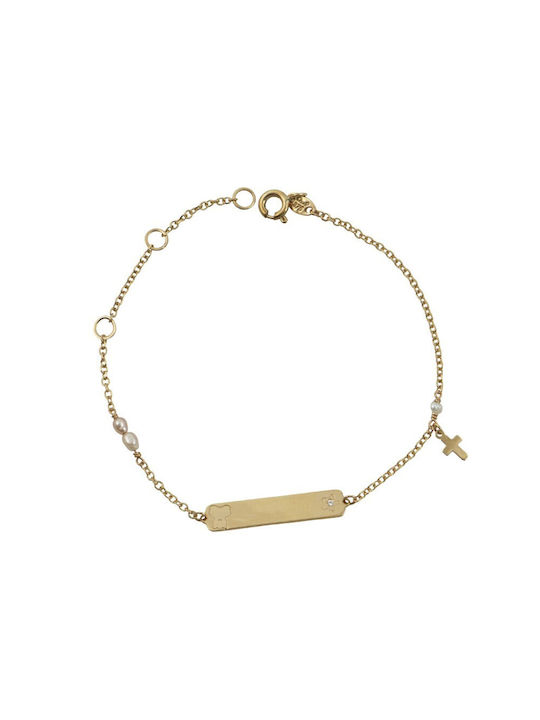 Kids Gold ID Bracelet 9K for Girl