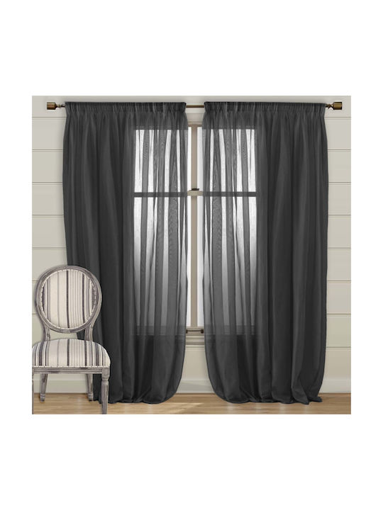 Saray Home Curtain with Pencil Pleat Black 140x280cm