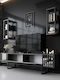 Chrome Line Living Room TV Unit Anthracite-black L180xW30xH48cm