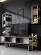 Gold Line Living Room TV Unit Walnut-black L180xW30xH48cm