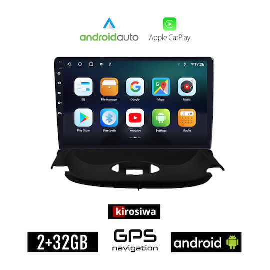 Kirosiwa Auto-Audiosystem für Peugeot 206 1998 2006 (Bluetooth/USB/AUX/WiFi/GPS/Apple-Carplay/Android-Auto) mit Touchscreen 9"