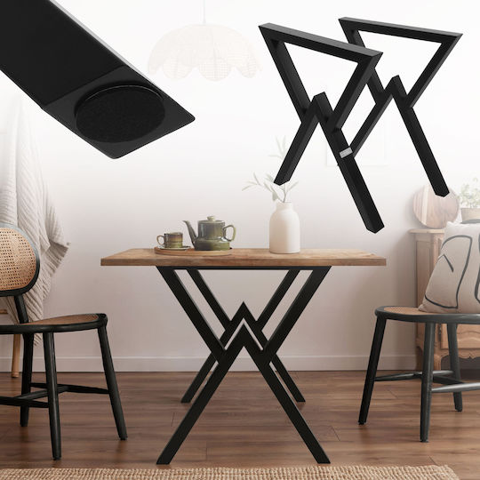 ML-Design ML-Design Metallisches Möbelbein Für Tisch Beistelltisch Büro 60x72cm Schwarze
