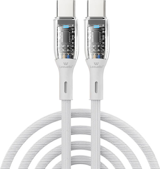 Leewello USB 2.0 Cable USB-C male - USB-C 60W White 1m (783214-ΛΕΥΚΟ)
