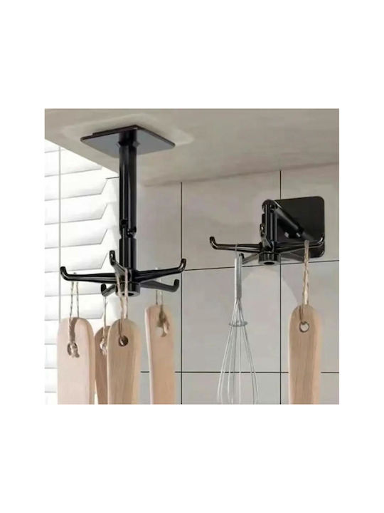 Single Wall-Mounted Bathroom Freestanding Coat Rack ​11x11cm Black