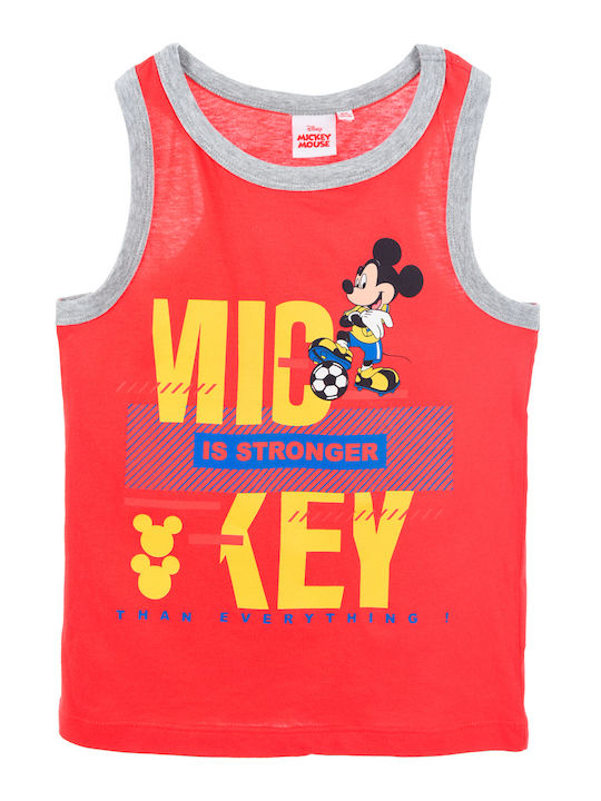 Superheroes Kids Blouse Sleeveless Red Mickey Is Stronger