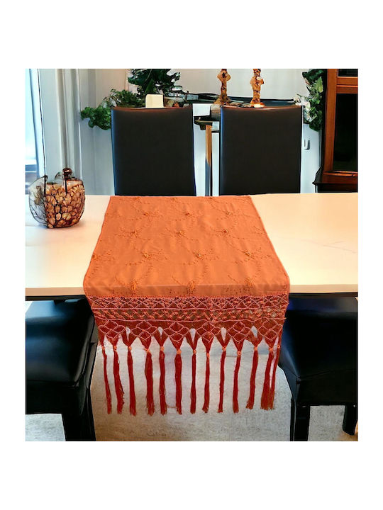 Linea Home Runner with Embroidery Jardin Orange 55x200cm