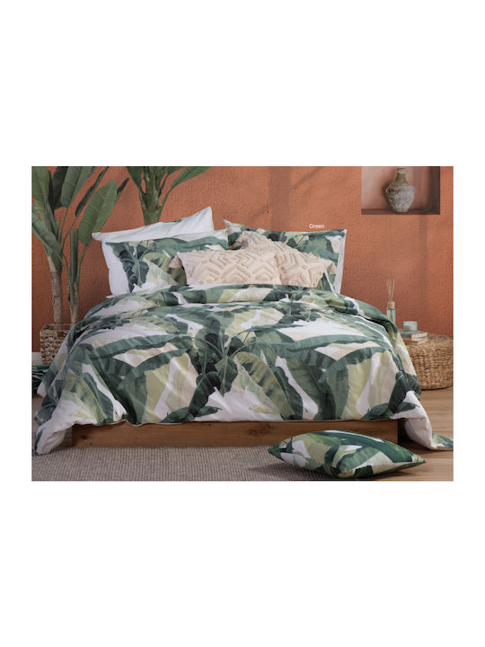 Nef-Nef Homeware Σετ Σεντόνια Μονά 170x270εκ. Tropicana Green 3τμχ