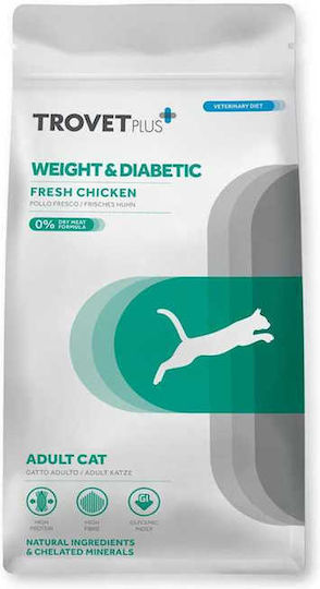 Trovet Weight & Diabetic Trockenfutter Diät für erwachsene Katzen mit Huhn 5kg