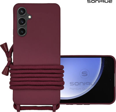 Sonique Back Cover Σιλικόνης 0.5mm με Λουράκι Μπορντό (Galaxy S23 FE)