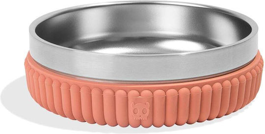 Zee-Dog Tuff Edelstahl Schalen Futter & Wasser für Hund & Katze auf Basis von 2x 600ml in Orange Farbe