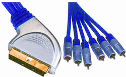 Tele Cable Scart male - Composite male 5m Silver CR-636/5M
