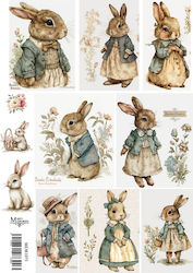 Rice paper Maja's Memories, 30x42cm, Bunnies, M...