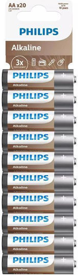 Philips Baterii Alcaline AA 1.5V 20buc