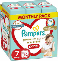 Pampers Premium Care Premium Care Pants Πάνες Βρακάκι No. 7 για 17+kg 80τμχ