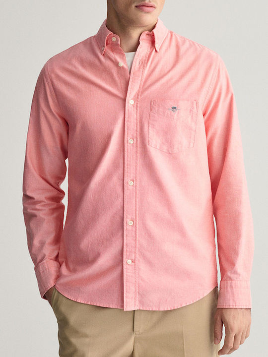 Gant Men's Shirt Long Sleeve Cotton Coral