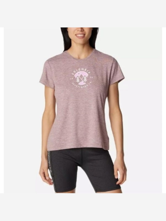 Columbia Γυναικείο Αθλητικό T-shirt Μωβ