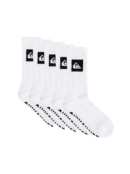 Quiksilver Crew Bărbați Șosete Albe 5Pachet