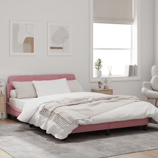 Pat Semi-dublu din Lemn Masiv Rose cu Lamele pentru Saltea 120x200cm