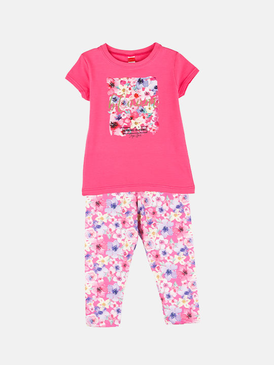 Joyce Kids Set with Leggings Summer 2pcs Fuchsia