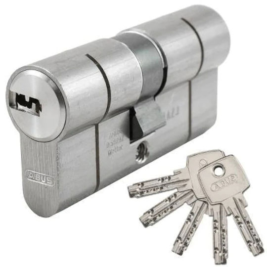 Abus Lock Cylinder Security D6PSN 80mm (40-40) with 5 Keys Silver