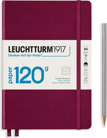 Leuchtturm1917 Σημειωματάριο A5 203 Φύλλων Ριγέ Κόκκινο