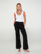 Vamp Women's Fabric Trousers Flare Black